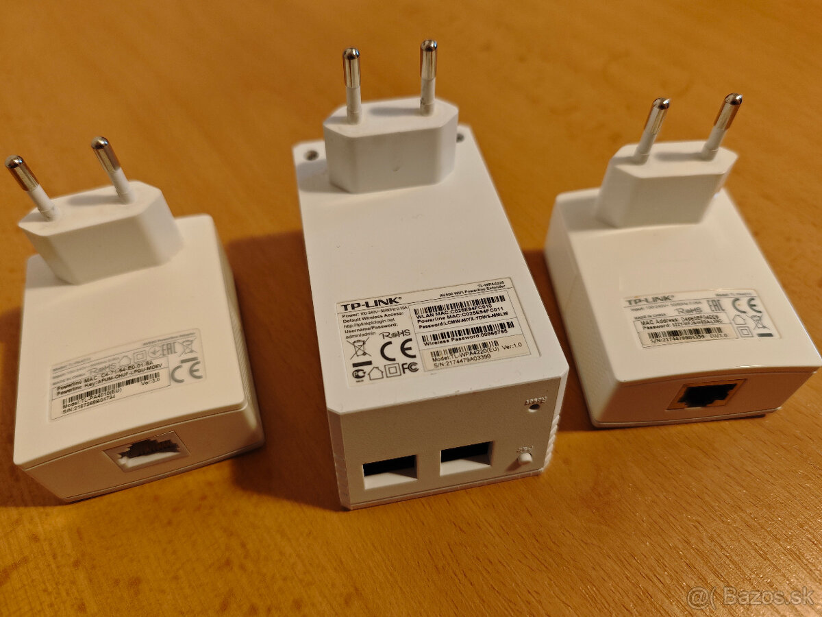 Predám sadu Power line adaptérov TP Link 500 - 2