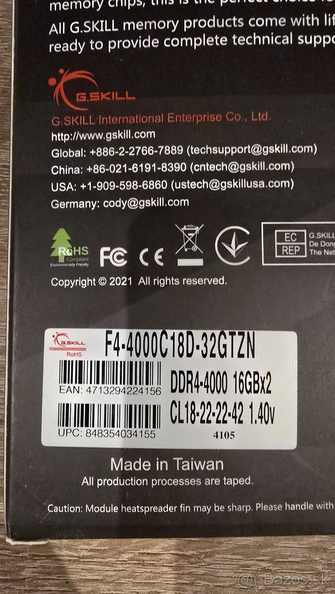 Predám pamäte DDR 4 G-skil 32GB - 2