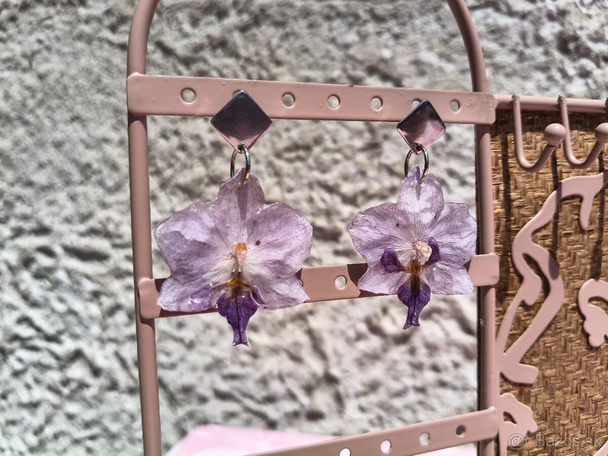 Náušnice z orchideí - 2