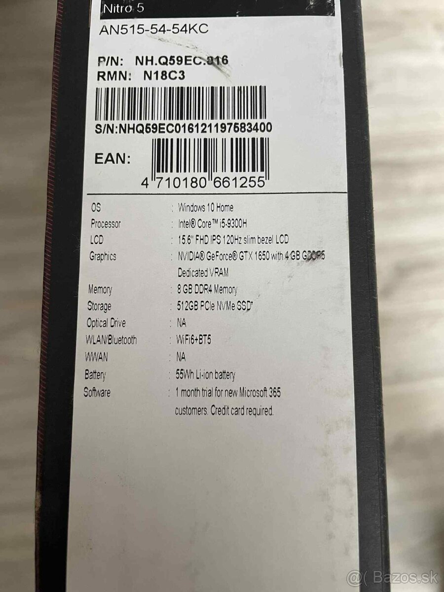 Predám Acer Nitro 5 Obsidian Black - 2