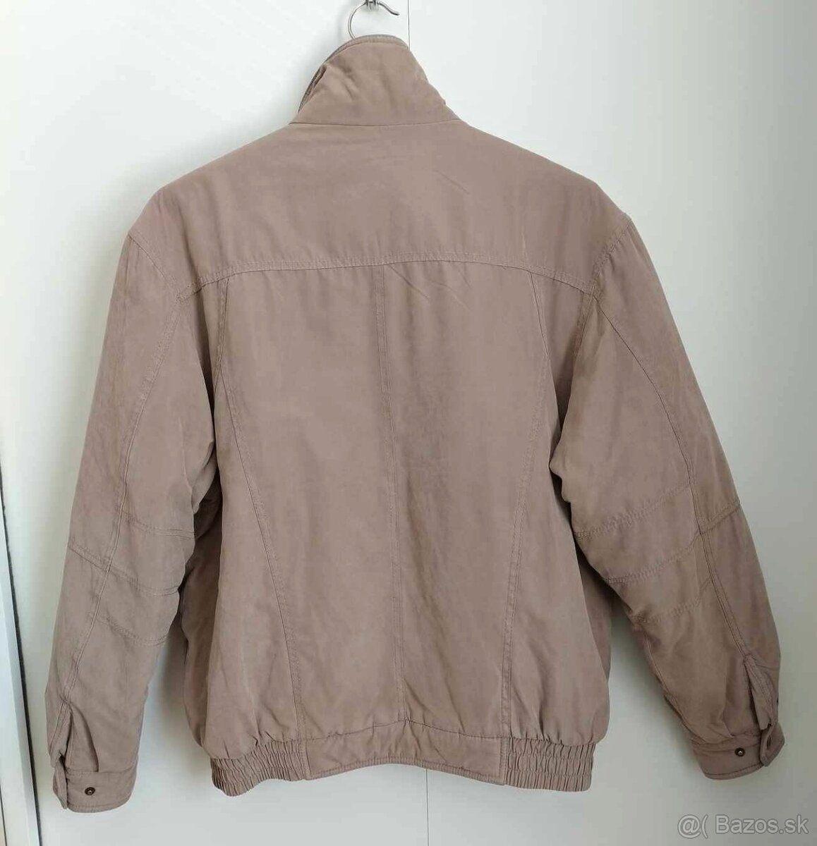 Mužská hnedá, krémová, béžová bombera, vetrovka - 2