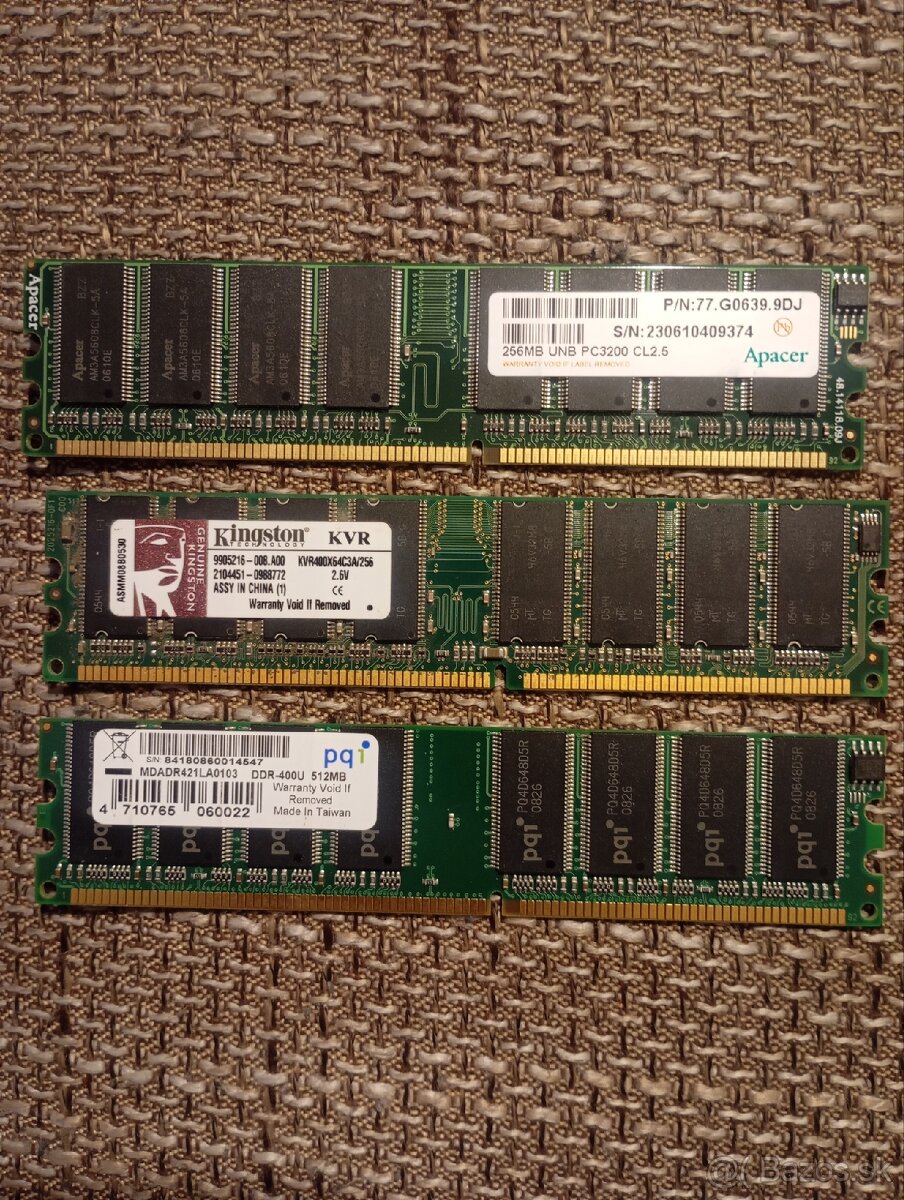 Predam Pamäte RAM : DDR1, DDR2 a DDR3 - 2