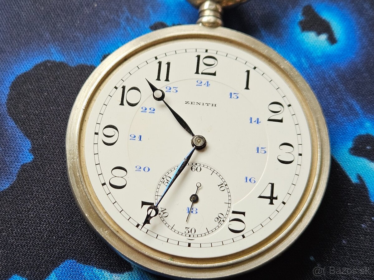 Strieborné,vreckové hodinky,Zenith. - 2