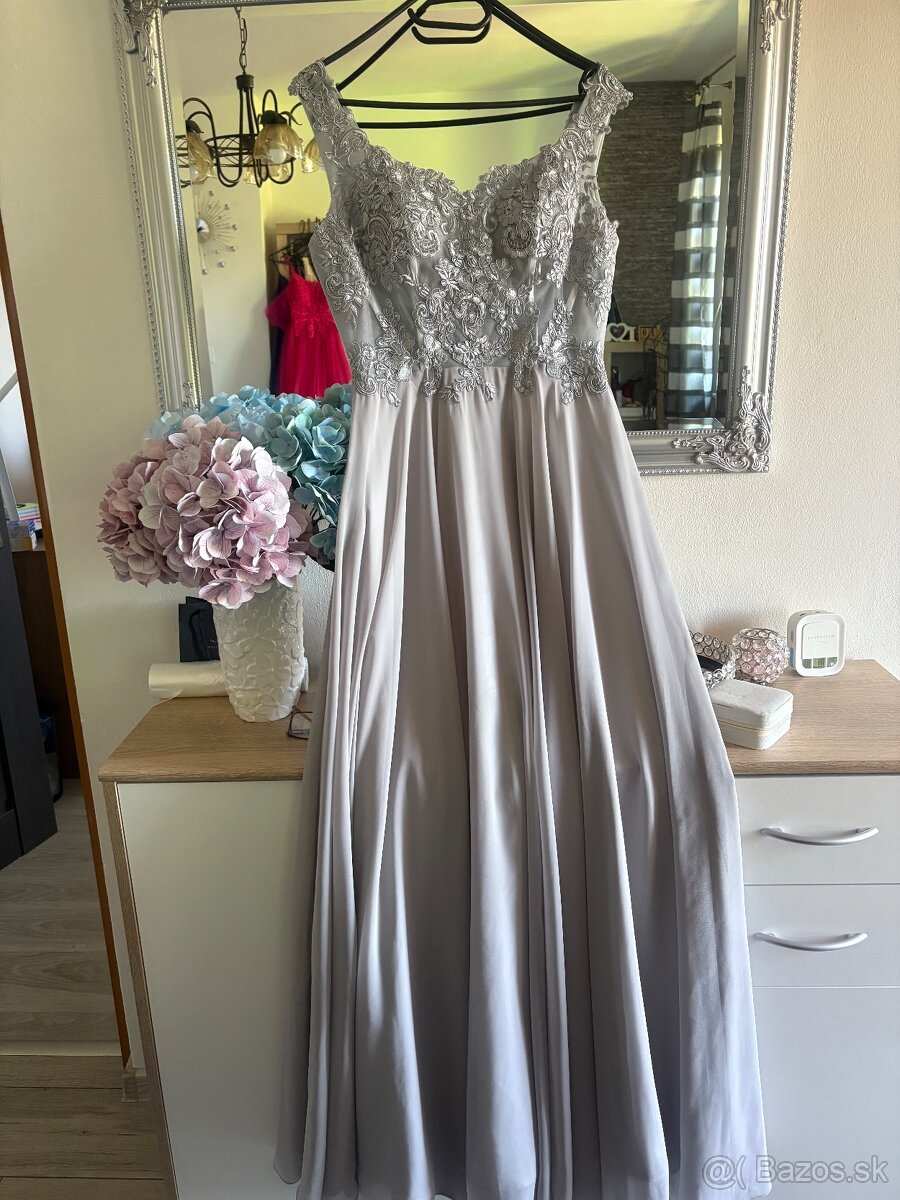 Strieborné spoločenské šaty 40/L - 2