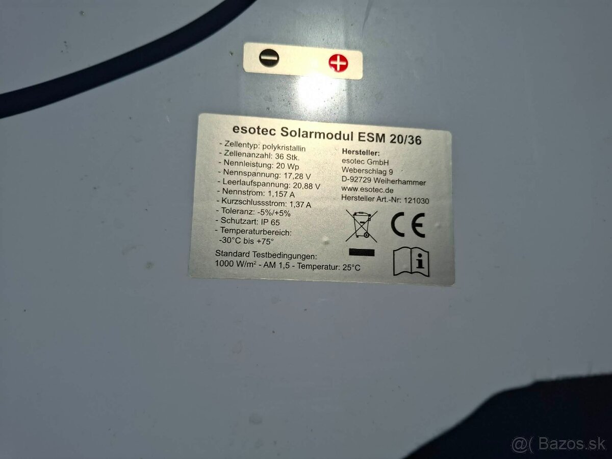 Solárny panel + regulátor + autozásuvka s USB - 2