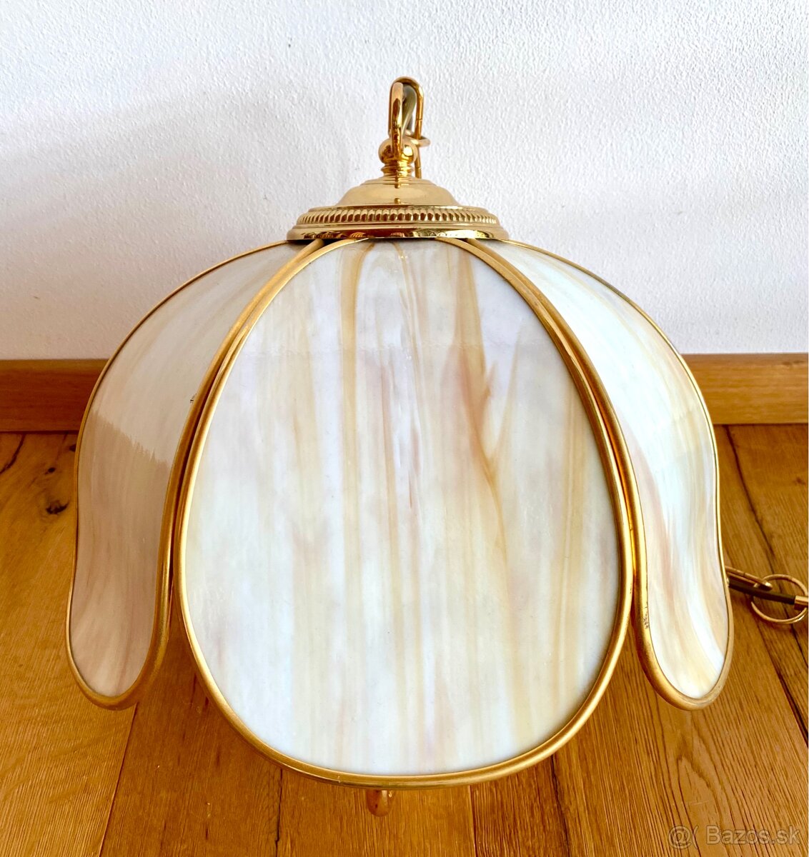 Stará mosazná Tiffany lampa - 2