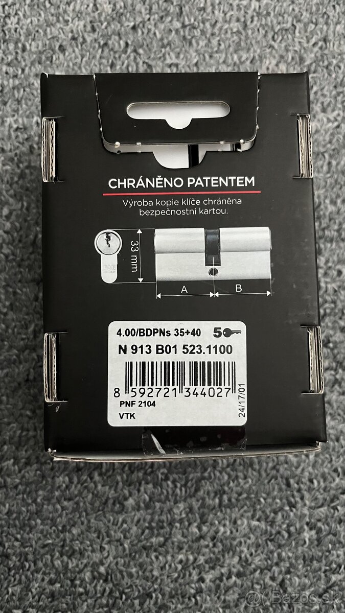 Bezpečnostný zámok Fab Assa abloy 4 kategória,35+40 - 2