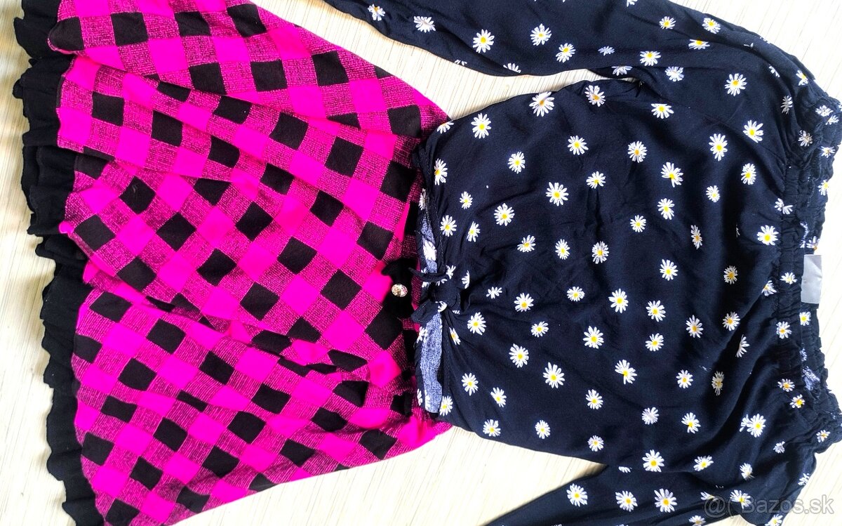 KRÁSNA slávnostná HRUBŠIA SUKŇA ako NOVÁ + TOP č. 146-152 - 2