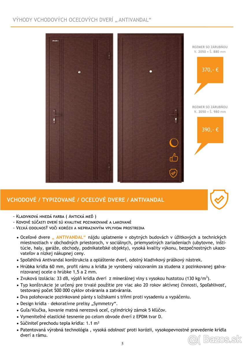 VSTUPNÉ / VCHODOVÉ / OCEĽOVÉ DVERE / ANTIVANDAL - 2
