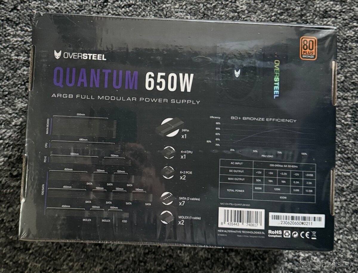 Oversteel Quantum 650W A-RGB 80+ Bronze - 2