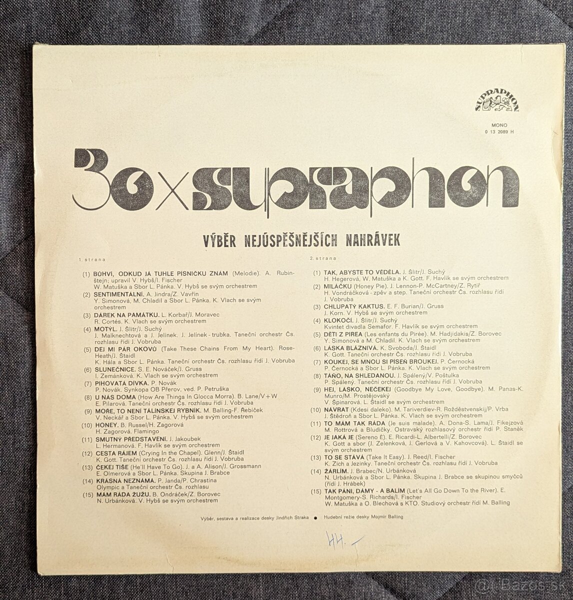 Taneční hudba - výber 1960-75 LP 30x Supraphon - 2