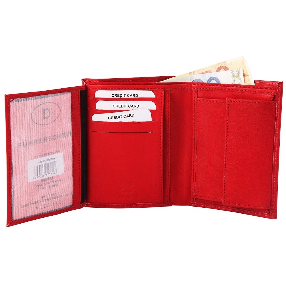 Pánska kožená peňaženka červená - 2