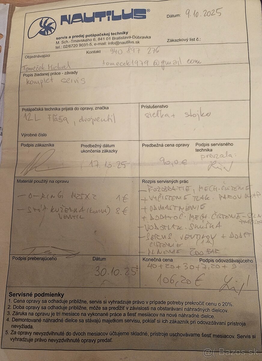 Potápačská fľaša 12L - 2