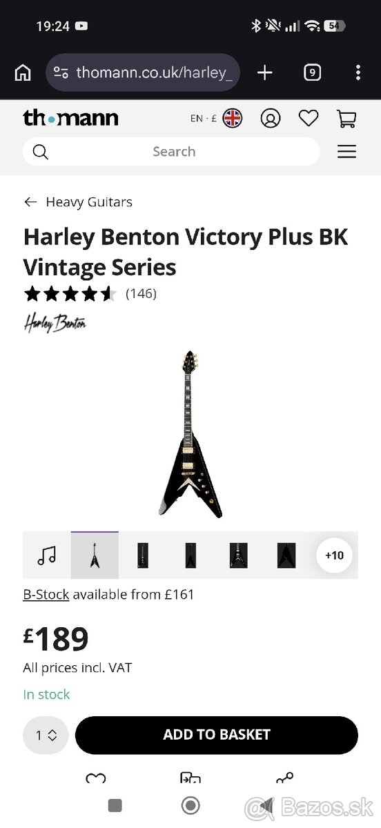 Harley Benton Flying V Vintage - 2