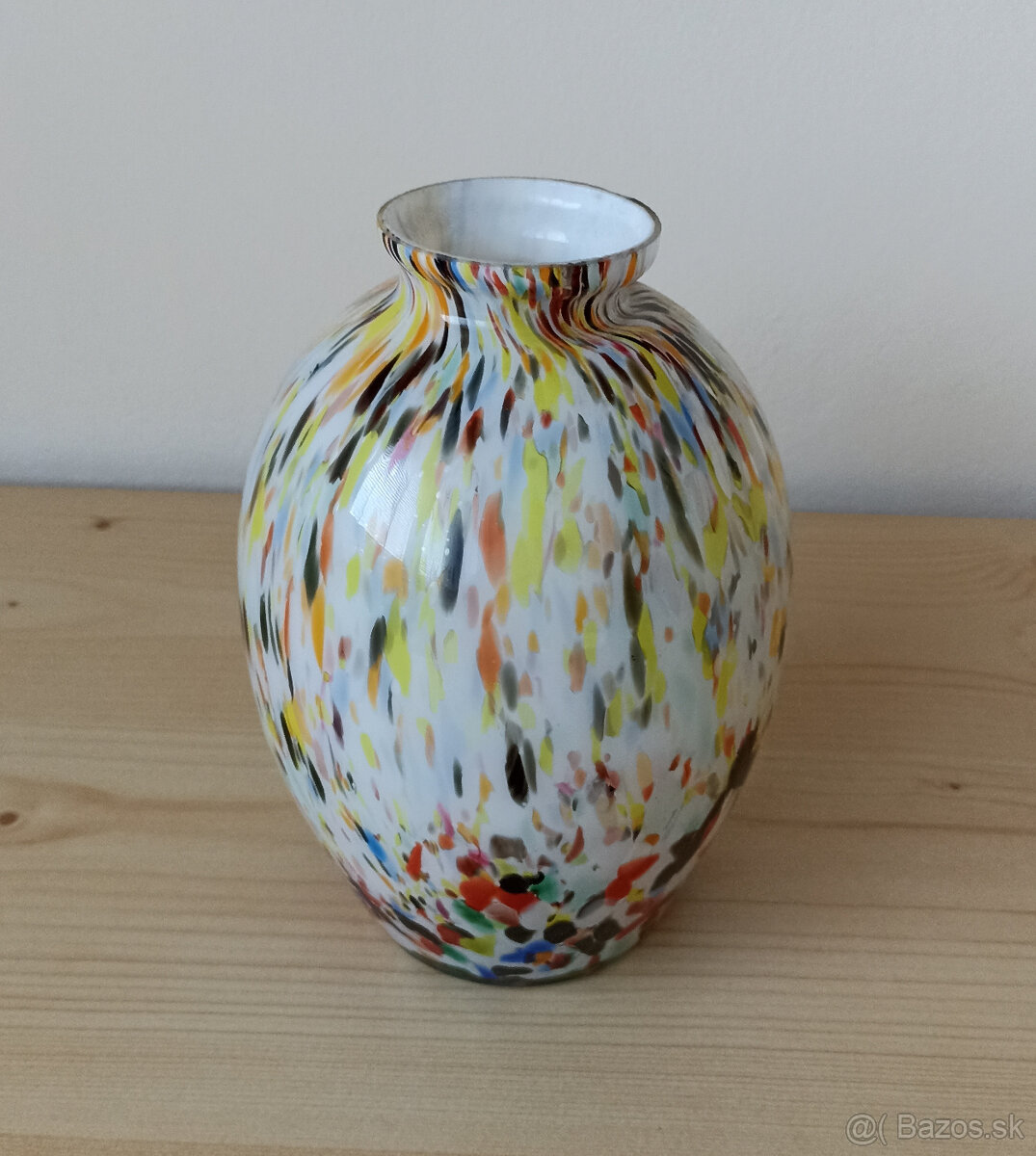 Art deco váza brokové sklo, sklárne S. Reich Valašské Mez. - 2