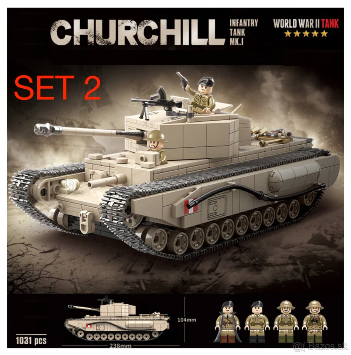 Stavebnice tankov + postavičky - typ lego - nové - 2