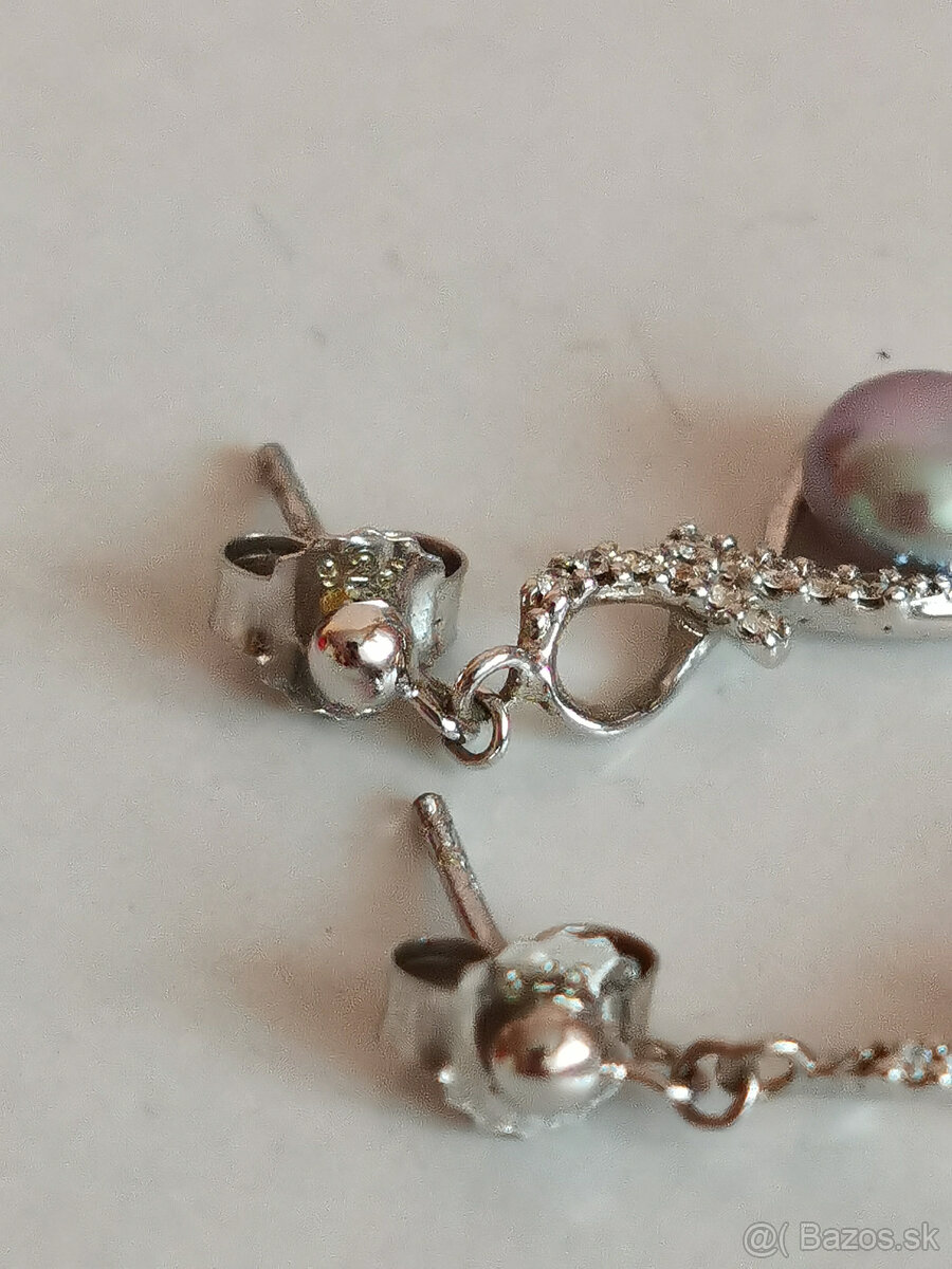 Strieborný set s perlami - 2
