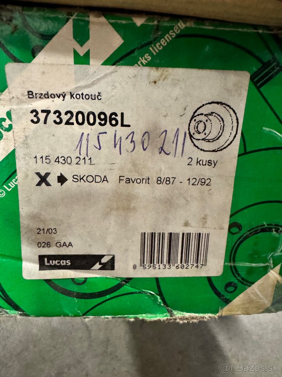 Brzdový kotúč Favorit - 2