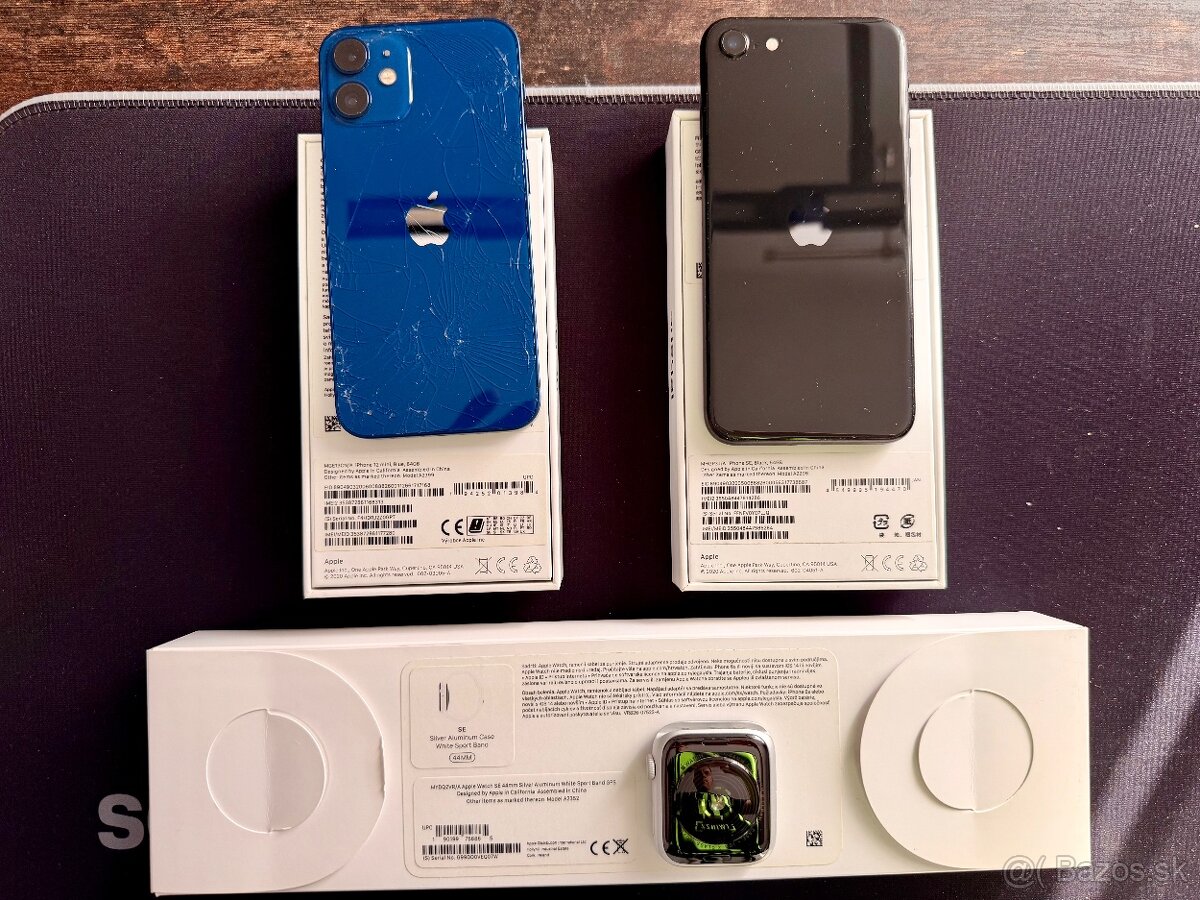 Predám iPhone 12 mini + iPhone SE 2020 + Watch SE 1.gen - 2