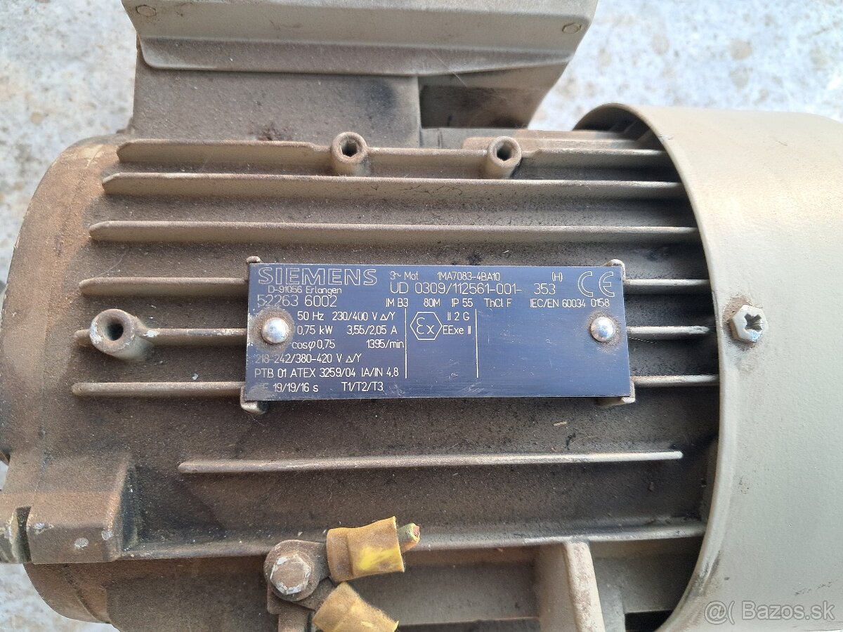 Predám elektromotor 750w,1400ot/min, - 2