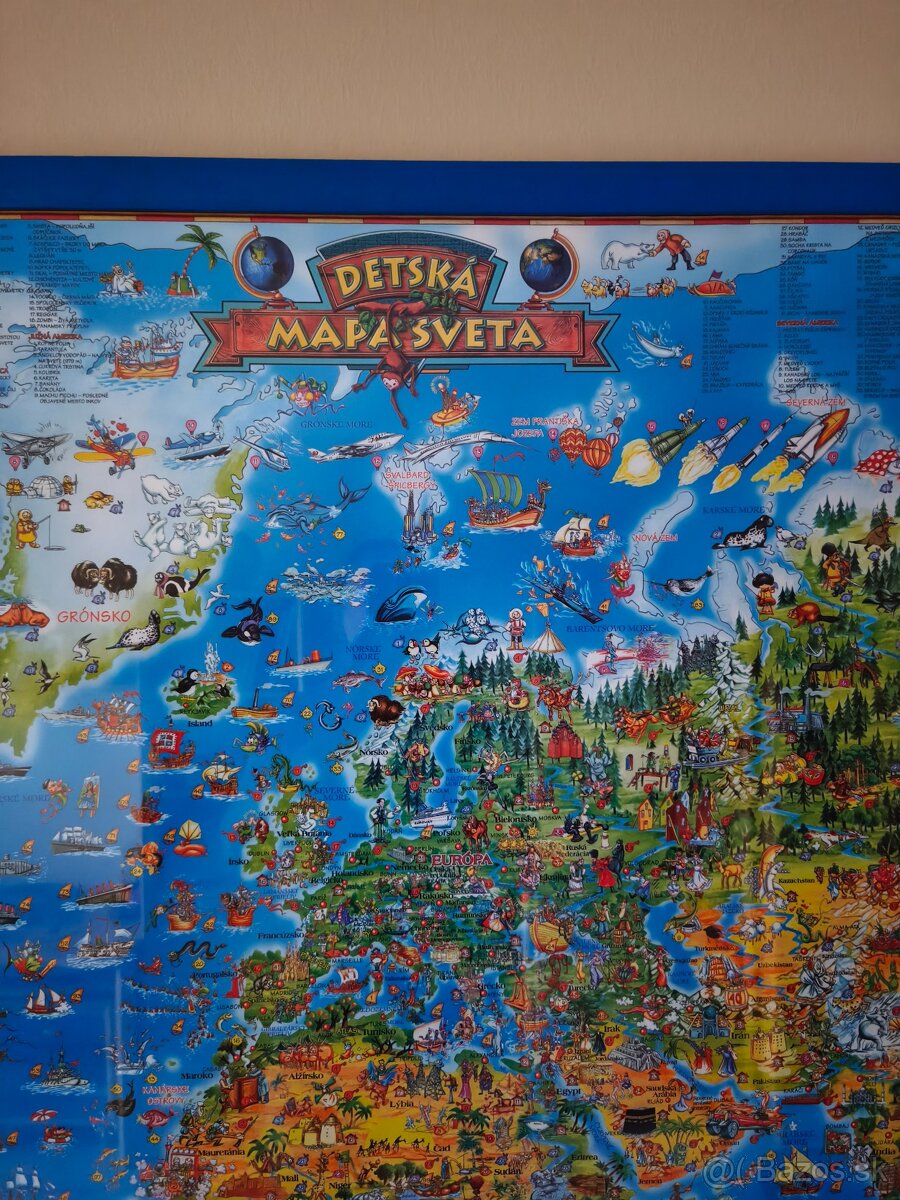 veľký obraz - detská mapa sveta - 2