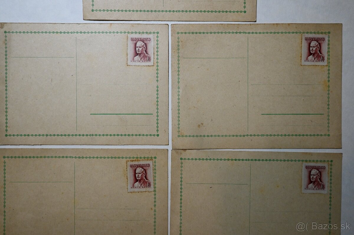 Poštové lístky SLOVENSKÝ Štát 5X - 2