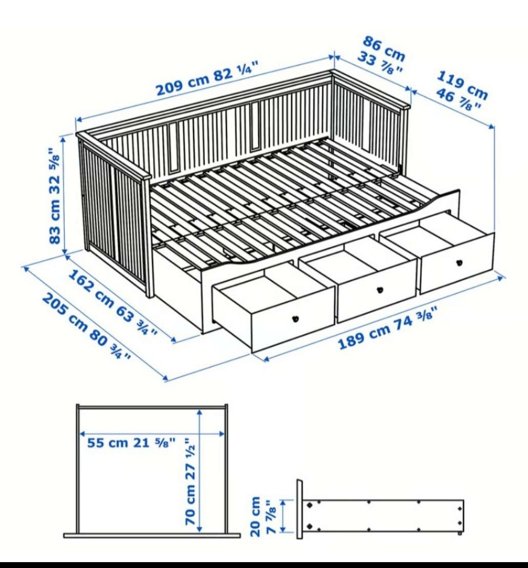 Hemnes posteľ s matracmi - 2