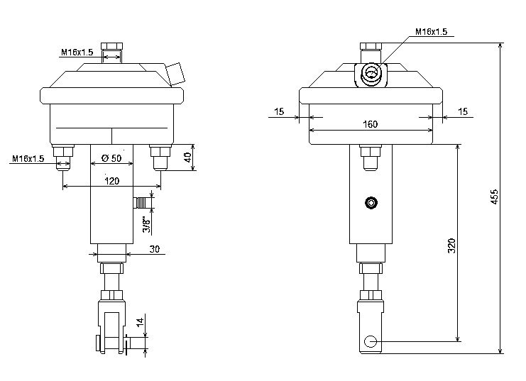 Brzdový valec na prives , vlečka s držiakom - 2