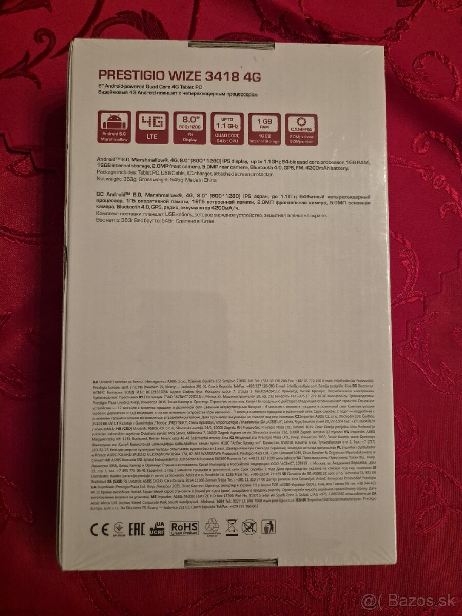 NOVÝ Tablet Prestigio WIZE 3418 4G LTE na sim kartu - 2