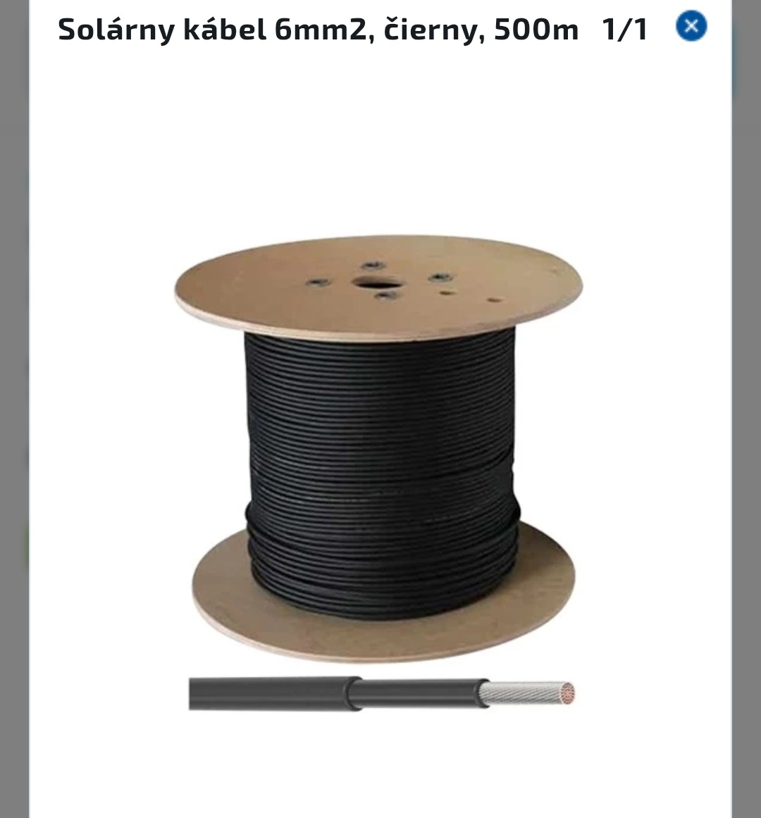 Solárny 6mm kábel čierny - 2