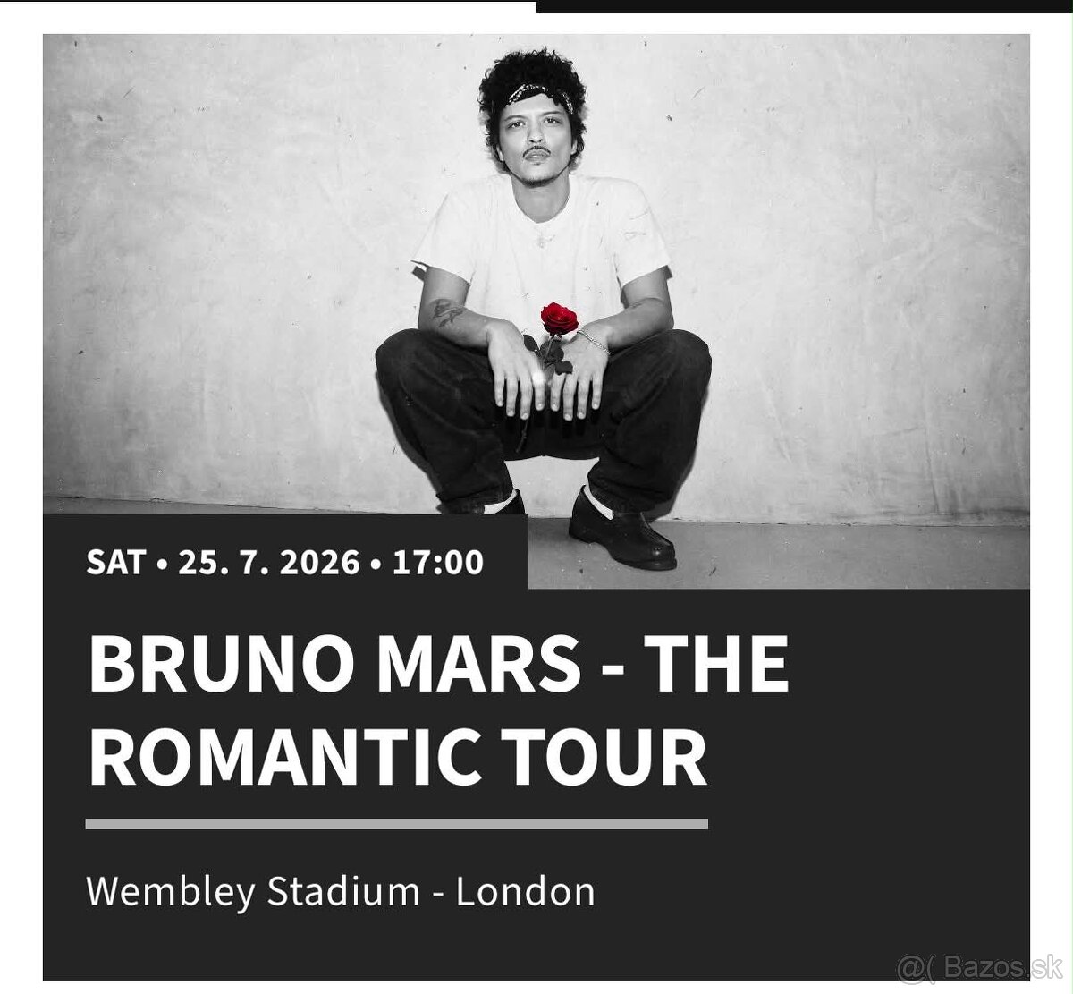 Bruno Mars Londýn 25.7.2026 - 2