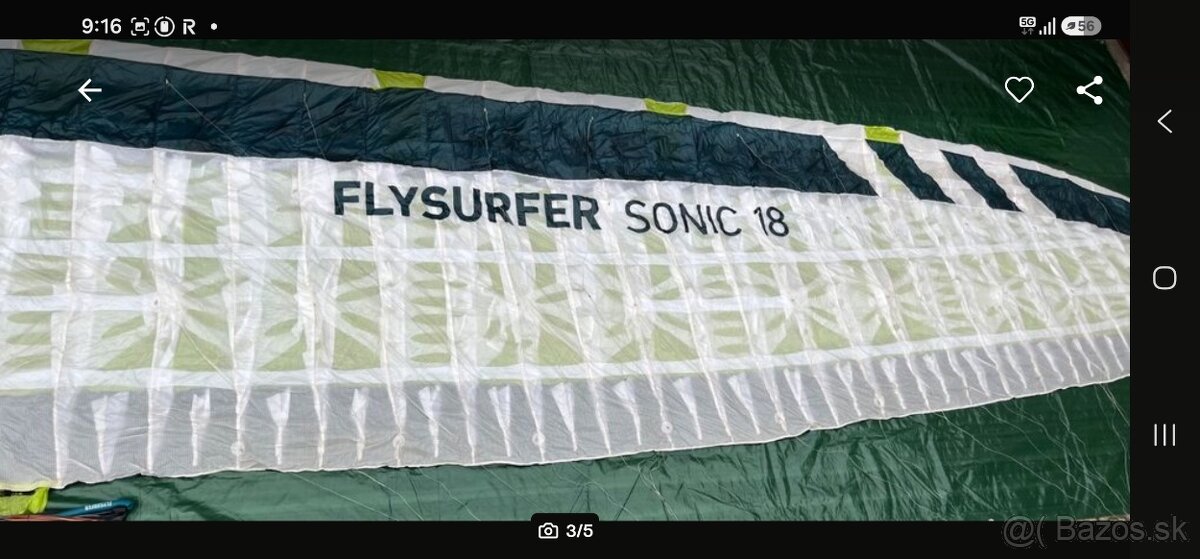 Flysurfer sonic 3 18m + bar - 2