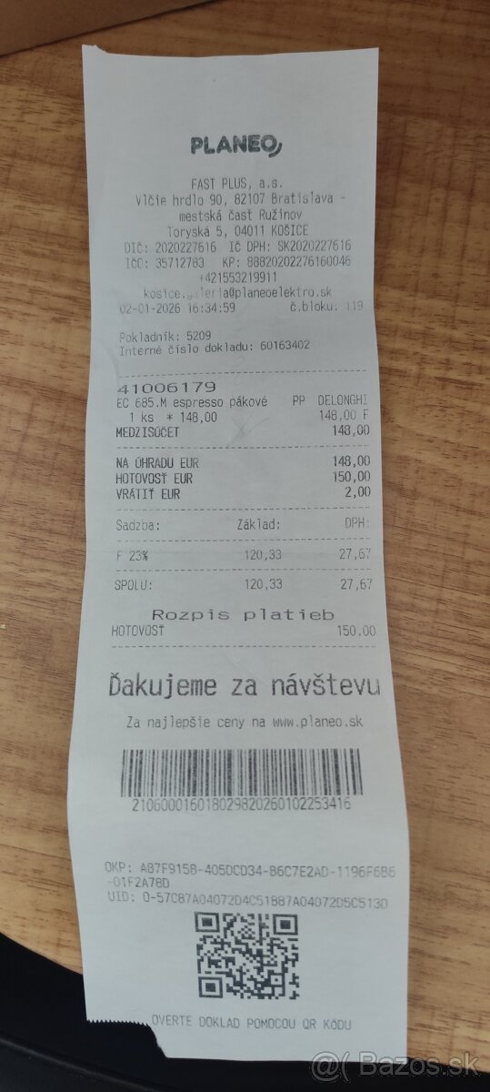 Predám pákový kávovar DeLonghi - 2