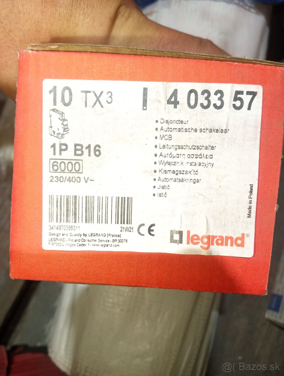 Predám modulárny istič Legrand TX³ 1P B16 (403357) – Nový - 2