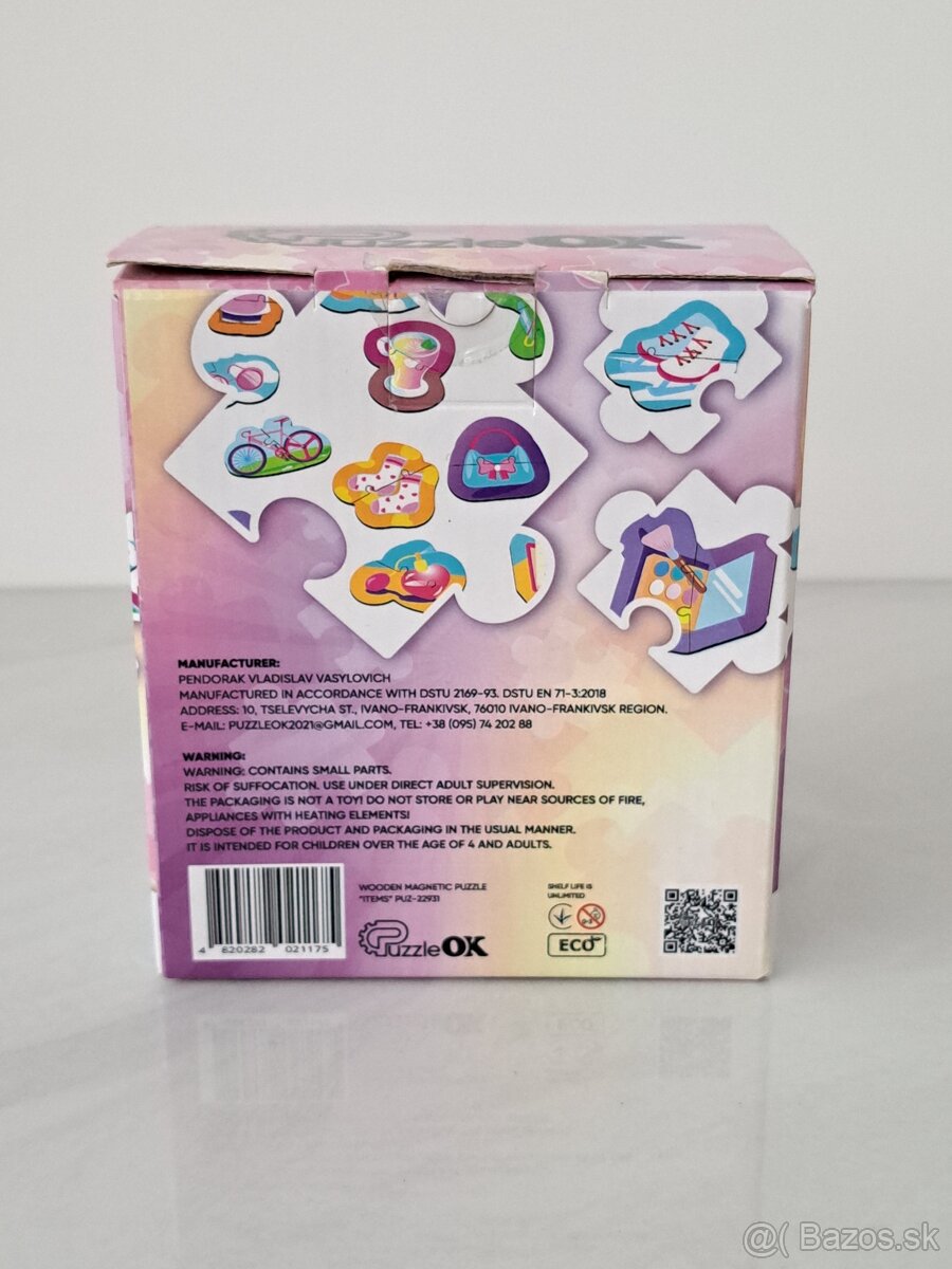 Drevené magnetické puzzle PuzzleOk Items - 2