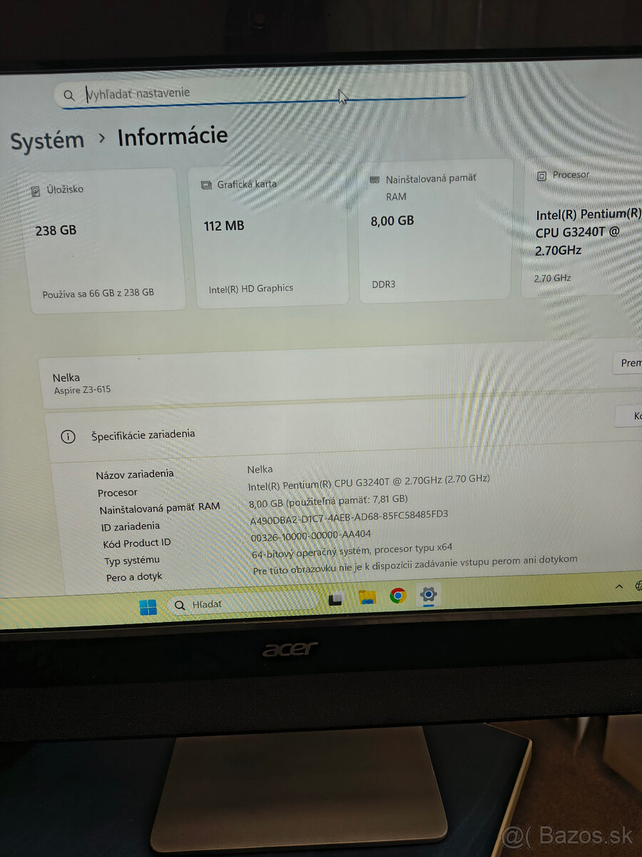 All in one PC , počítač ,Acer Z3-615 - 2