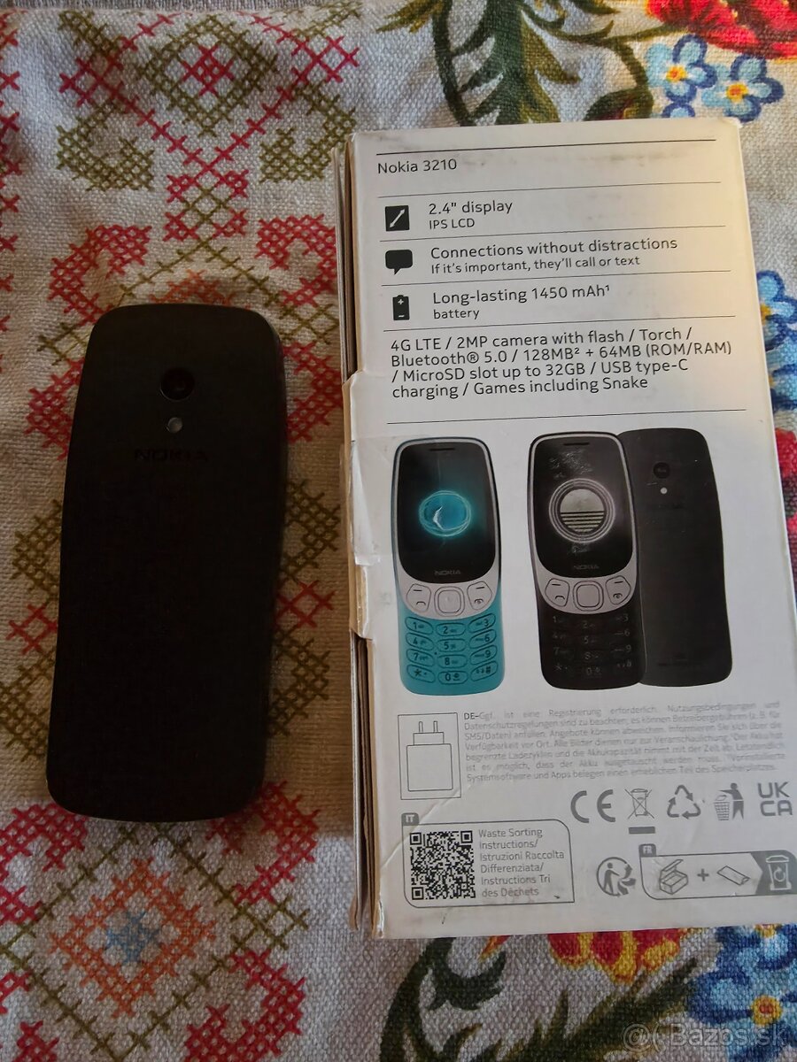 Nokia 3210 4g model 2024 dual.sim sivá v dobrom stave komple - 2