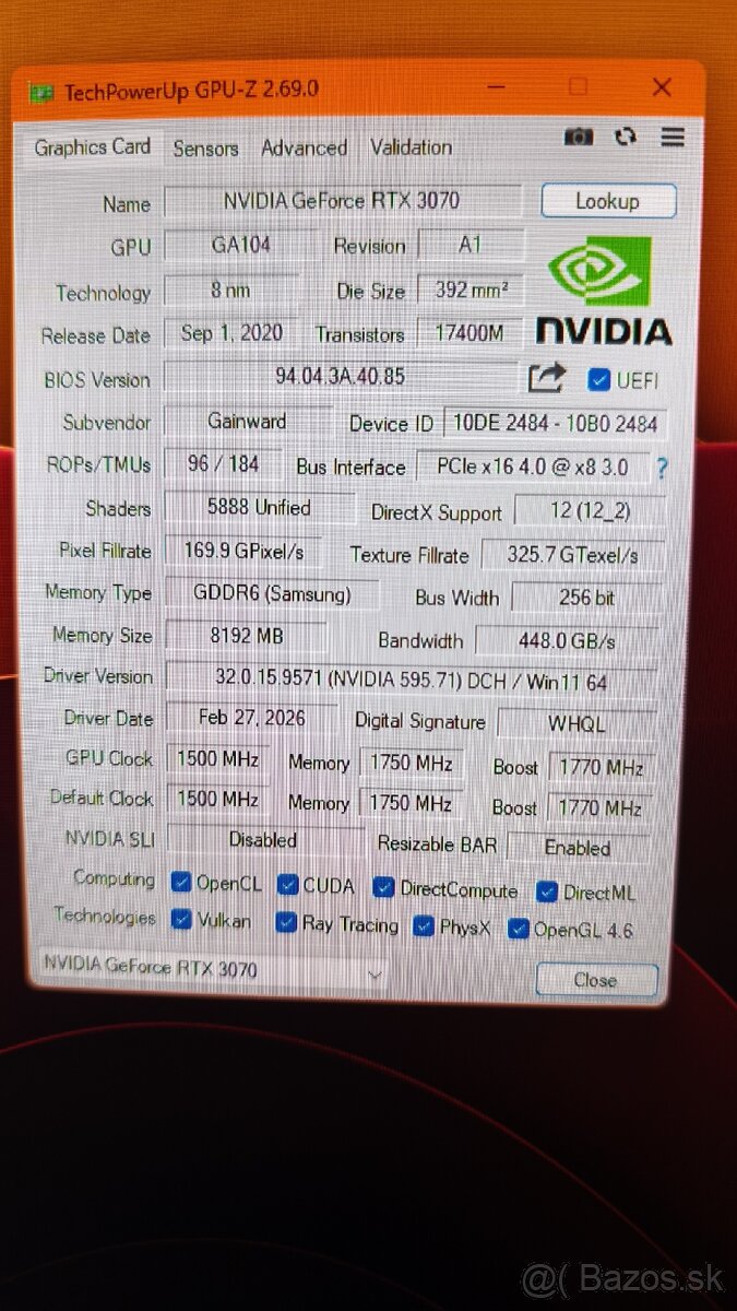 Gainward RTX 3070 8GB Phoenix - 2