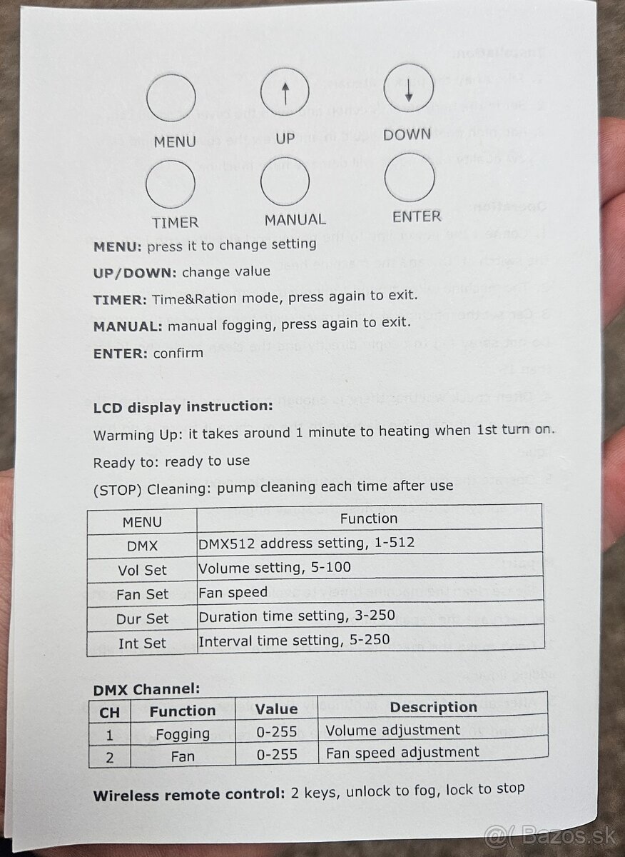 Hazer 500W na diaľkové ovládanie, dmx - 2