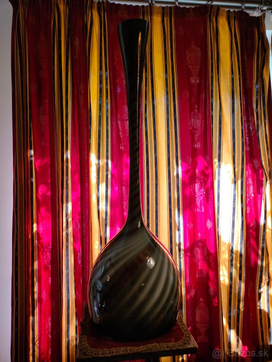 Vysoká umelecká váza České dvojfarebne viacvrstvove sklo - 2