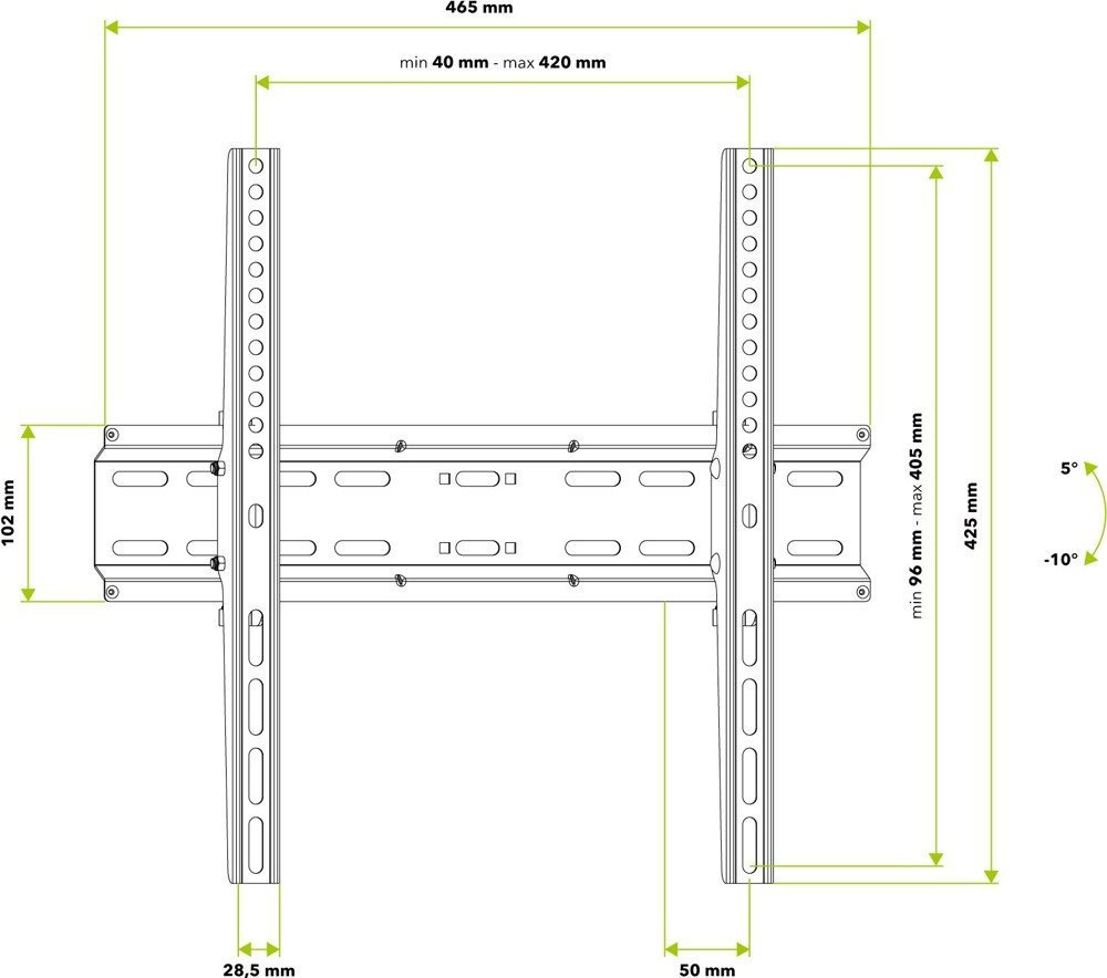 Drziak na TV AlzaErgo T210B Plate sklopny 32–55" - 2