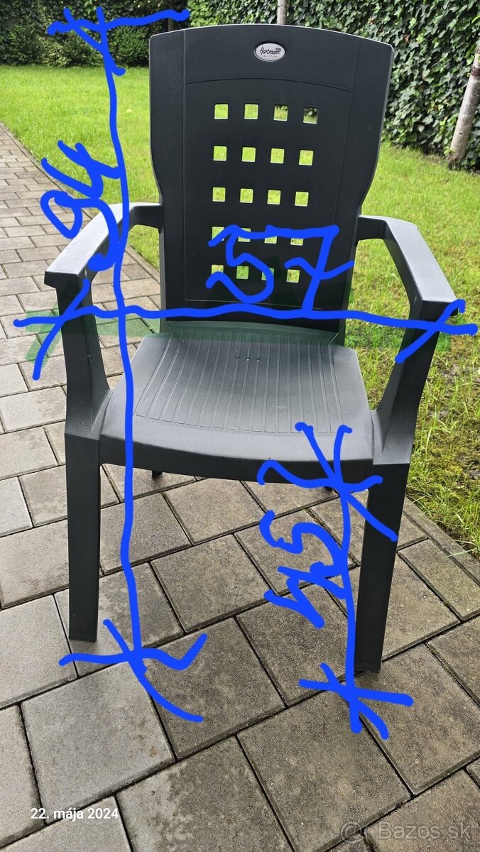 Plastové záhradné stoličky - 6 kusov - 2
