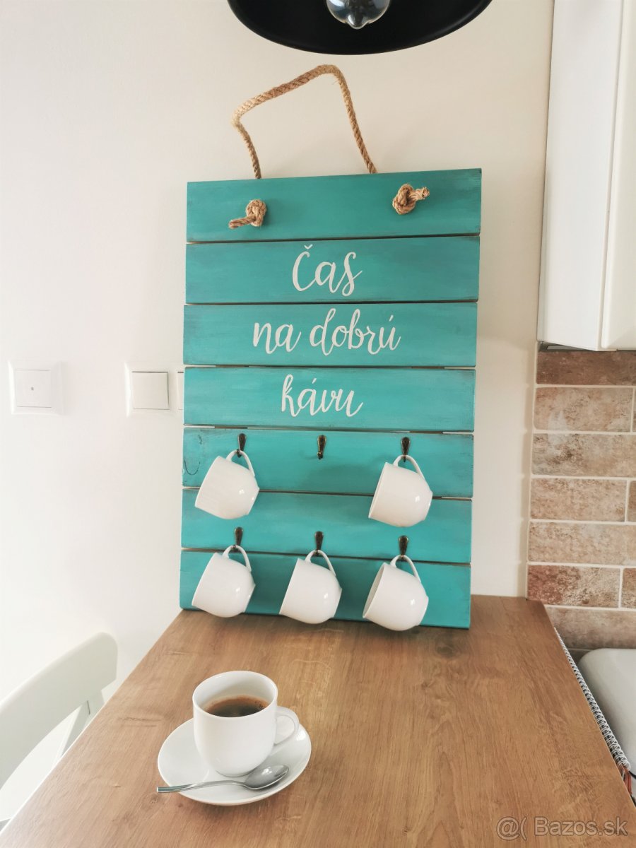 Shabby chic závesný držiak na kávové šálky - 2