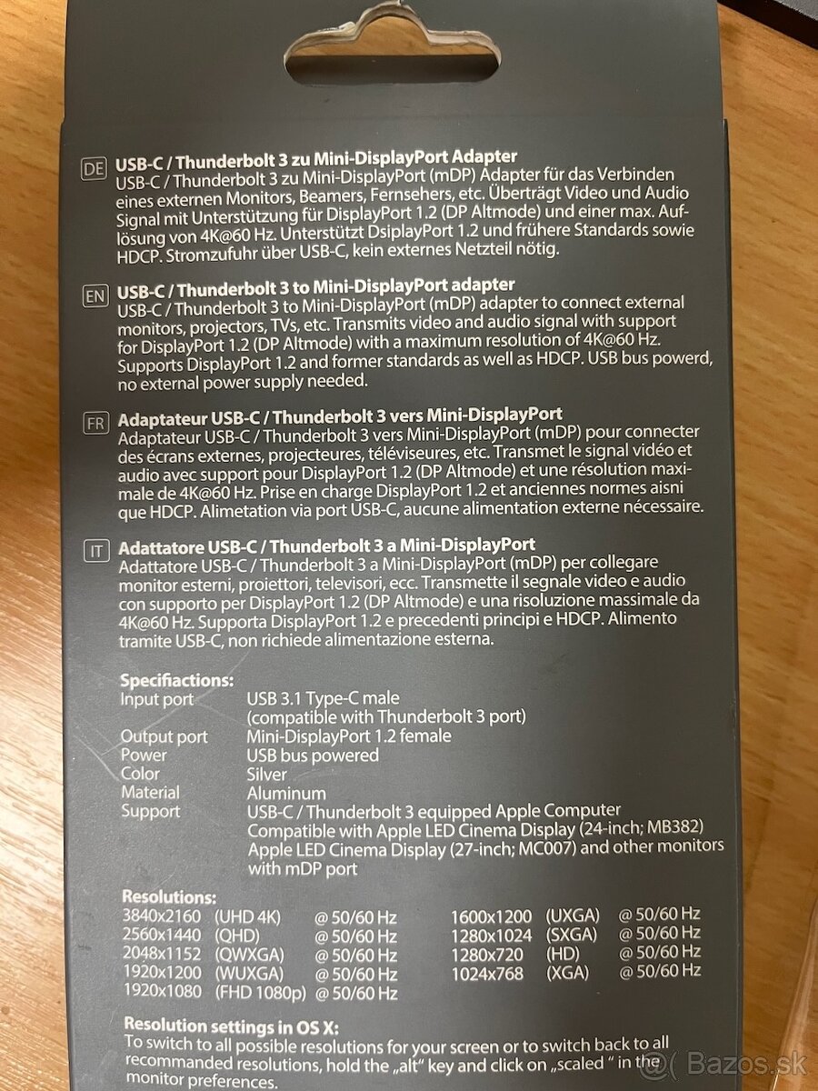 USB-C Adapter Mini-Display Port pre Apple zariadenia - 2
