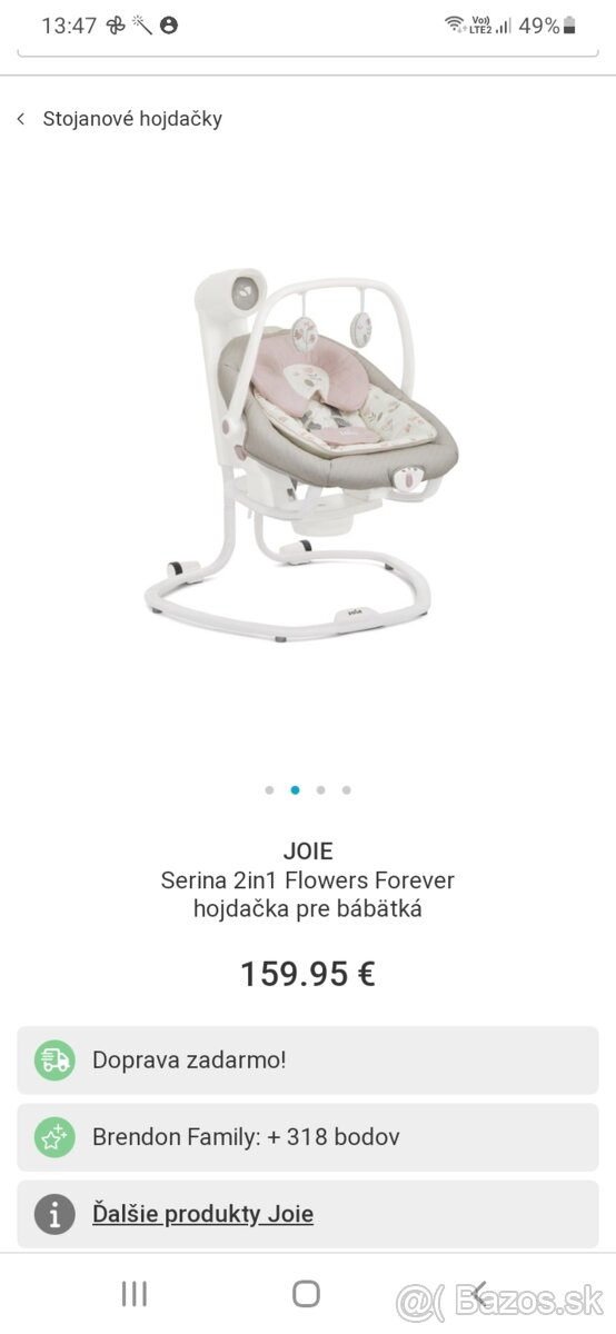 STOJANOVÁ HOJDAČKA SERINA 2v1 - 2