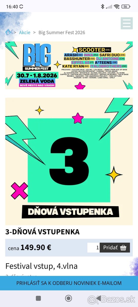 Big summer fest permanentka - 2