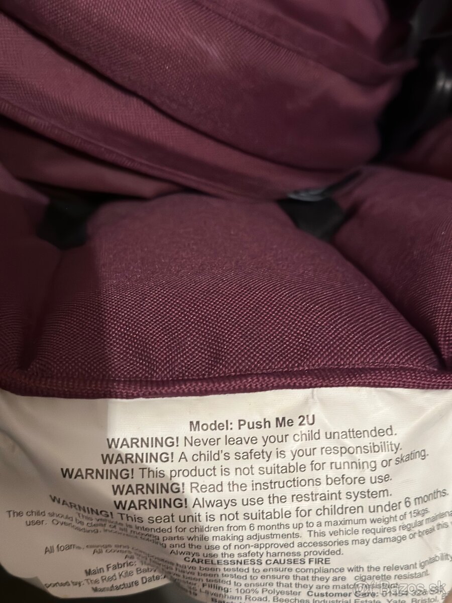 Skladací kočík Red Kite - vínovočervený - 2