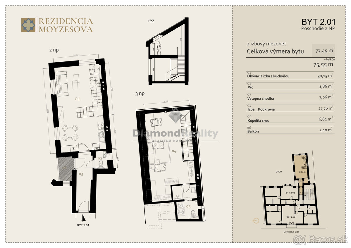 REZIDENCIA MOYZESOVA | 2 IZBOVÝ BYT MEZONET DOKONČENÝ V ŠTAN - 2