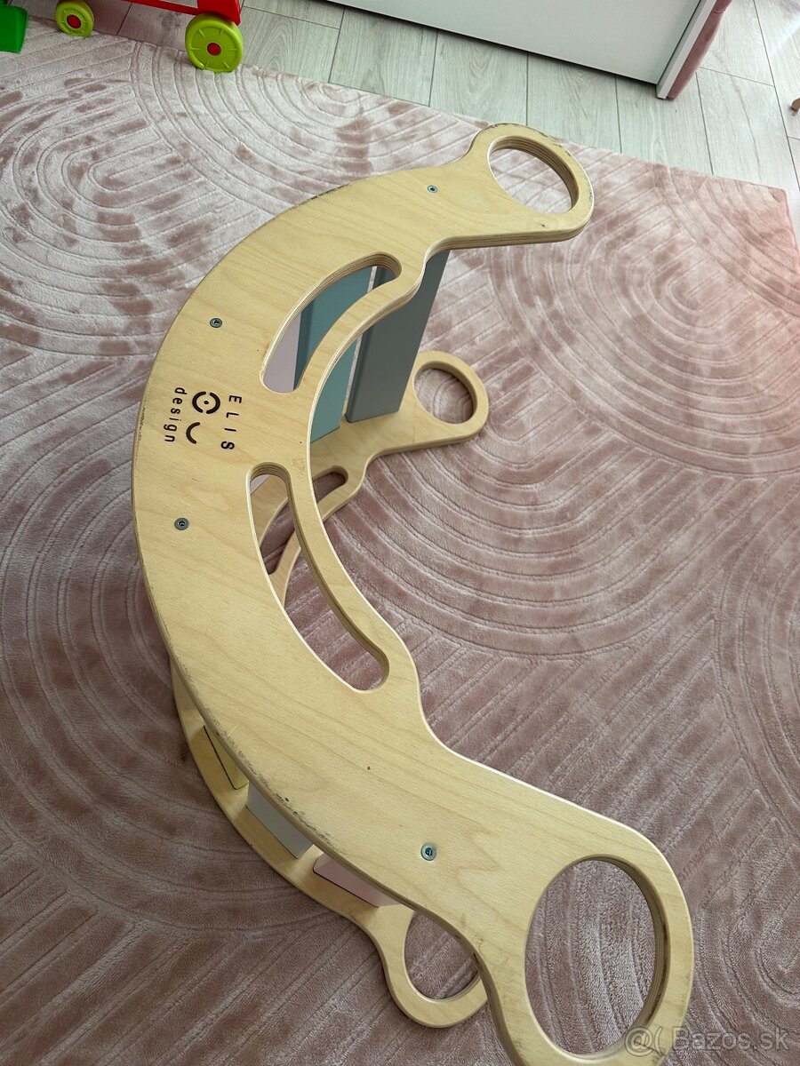 Montessori dúhová hojdačka 5v1 natur - 2