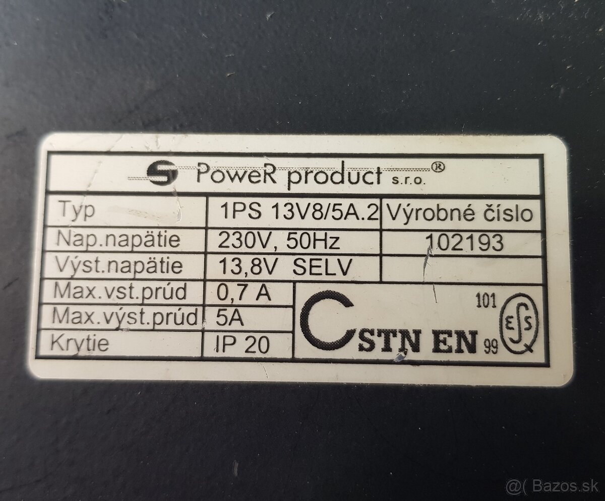 Jednosmerný zdroj ( transformator )13,8V / 5A - 2